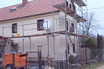 Wohnhaus mit Wärmedämmung und neu verputzter Fassade in Thiemendorf.